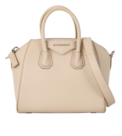 Mini Antigona, &pound;650, Handbags, Beige, Leather, Front view